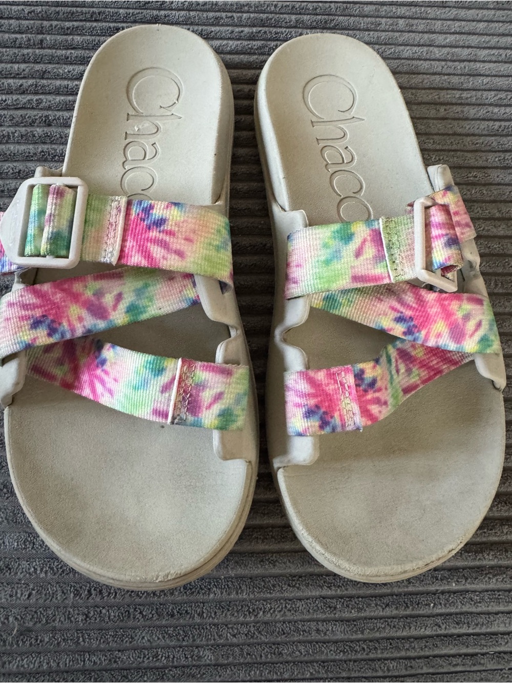 Women’s Size 10 Chaco Chillos Slide Sandals Light Tiedye Strappy